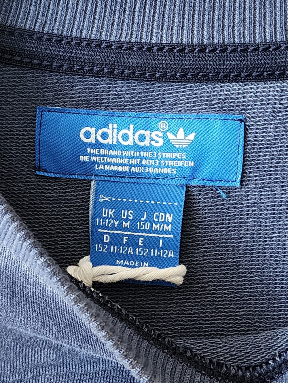 Adidas Trefoil Indigo/Navy Crewneck Pullover Sweater - Picture 4 of 5